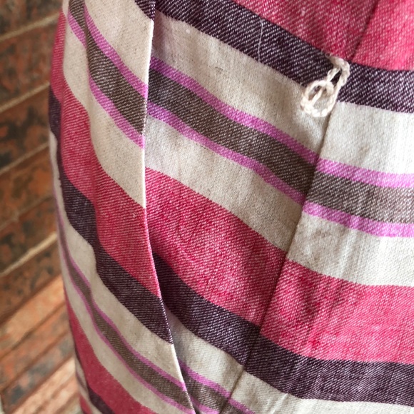 LOFT‎ Pink Striped Linen Sleeveless Dress - Picture 5 of 5